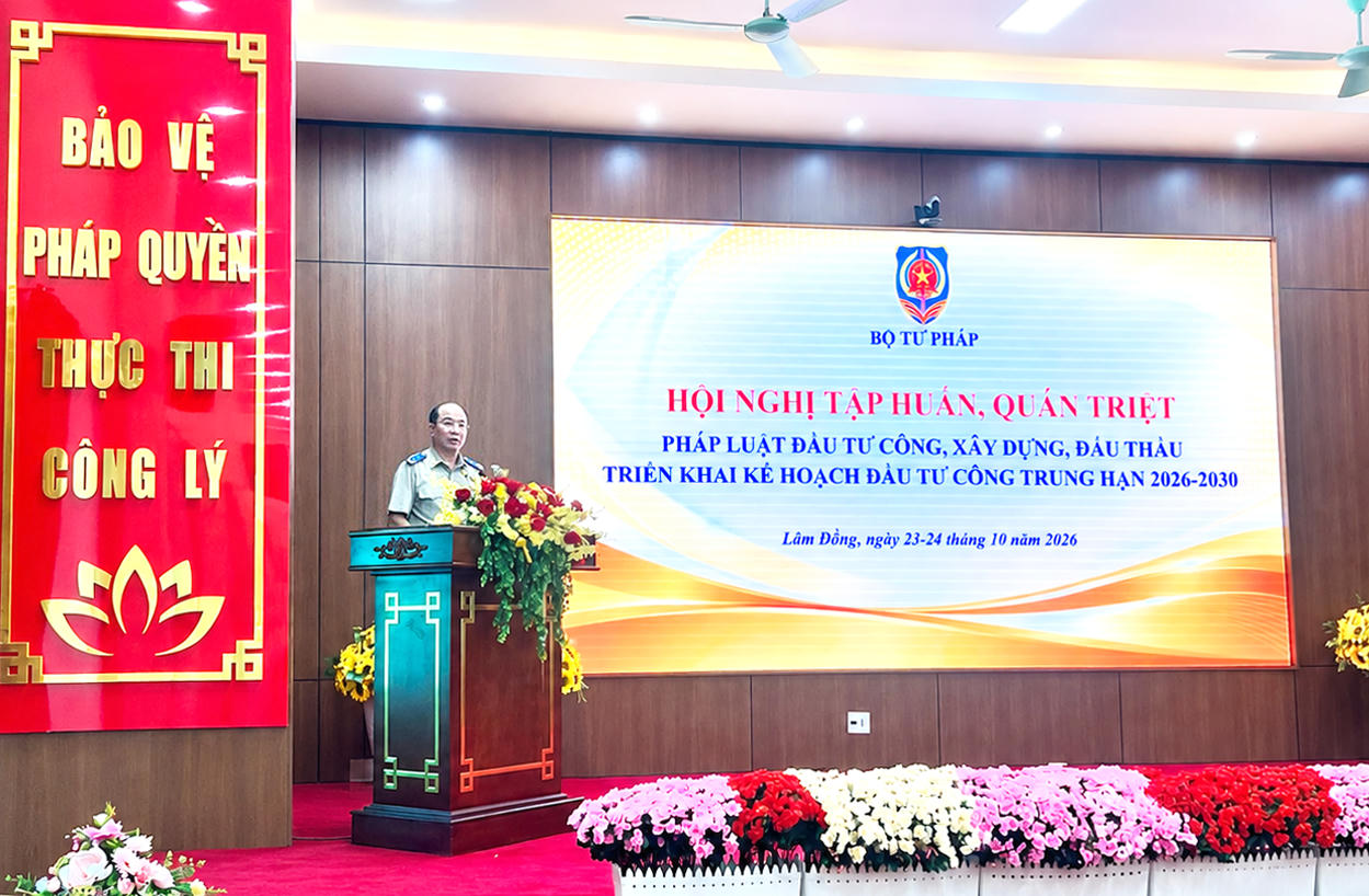 Bộ Tư pháp bế mạc Hội nghị tập huấn, quán triệt pháp luật đầu tư công, xây dựng, đấu thầu 