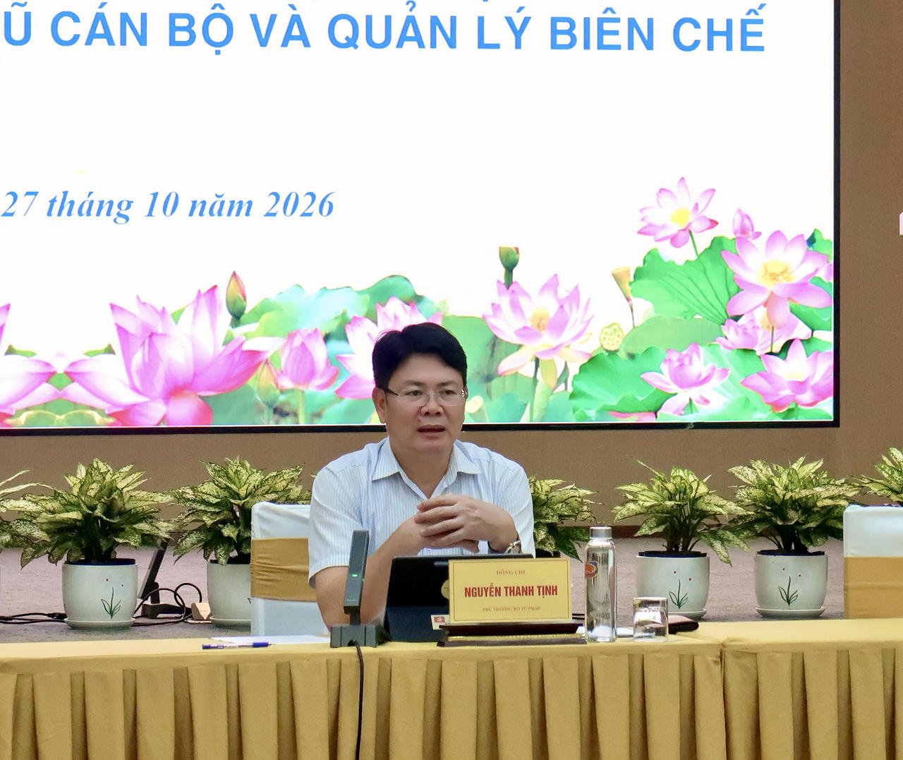 Thứ trưởng Bộ Tư pháp Nguyễn Thanh Tịnh phát biểu kết luận.