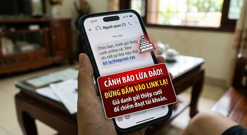 Cảnh giác bẫy 'thiệp cưới điện tử' kèm đường link độc hại