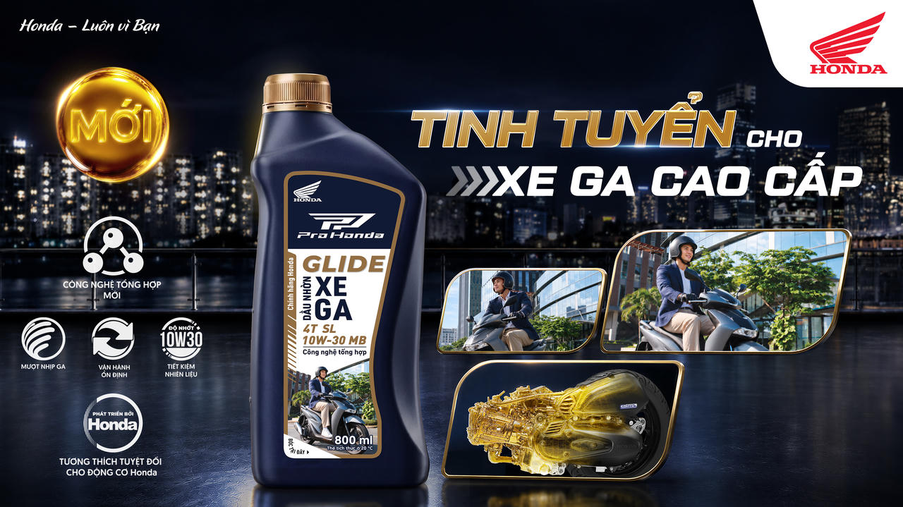 Dầu nhờn Pro Honda GLIDE hướng đến khả năng vận hành mượt mà, ổn định và tối ưu hiệu quả sử dụng nhiên liệu.