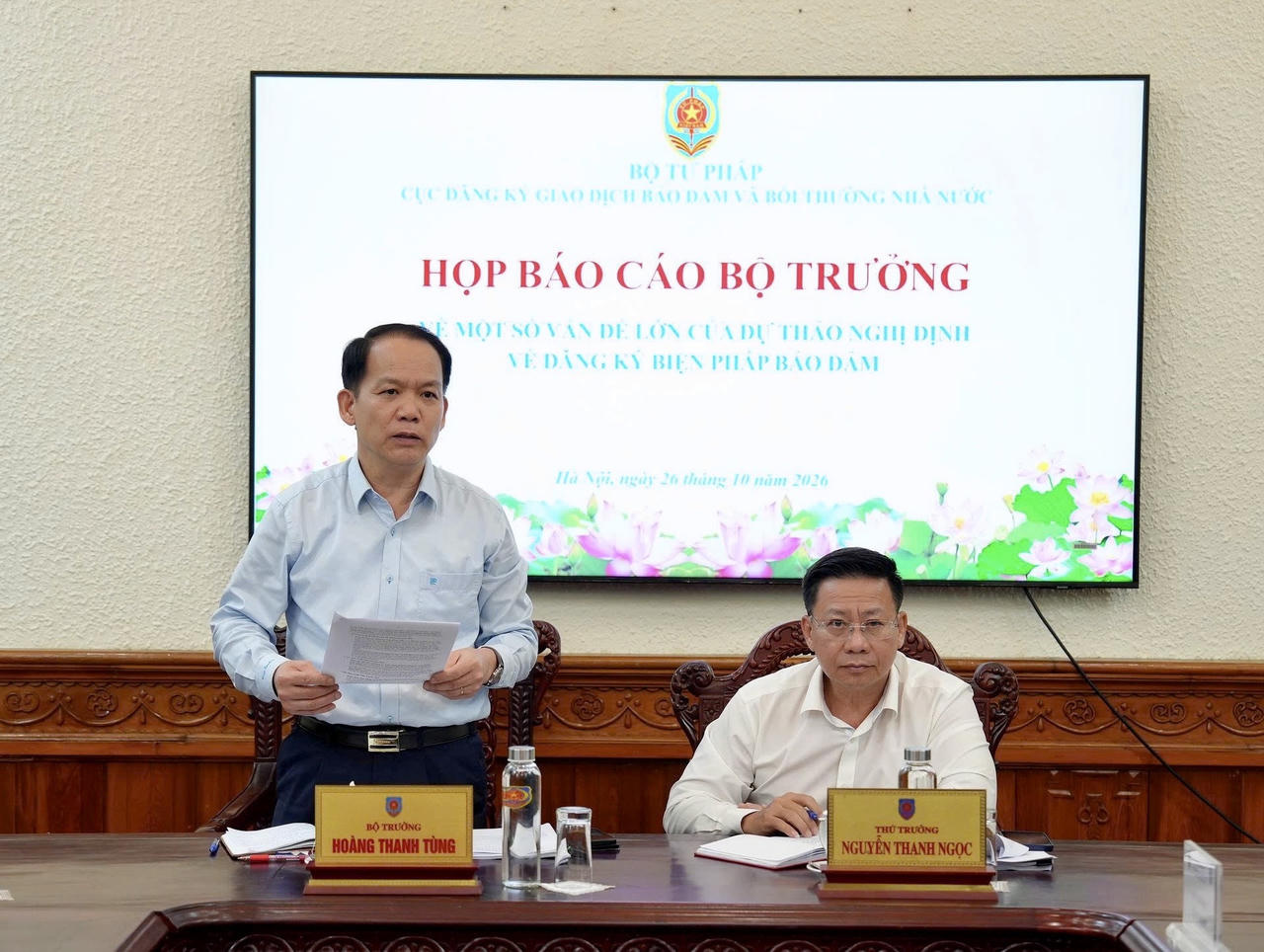 Bộ trưởng Bộ Tư pháp Hoàng Thanh Tùng phát biểu chỉ đạo
