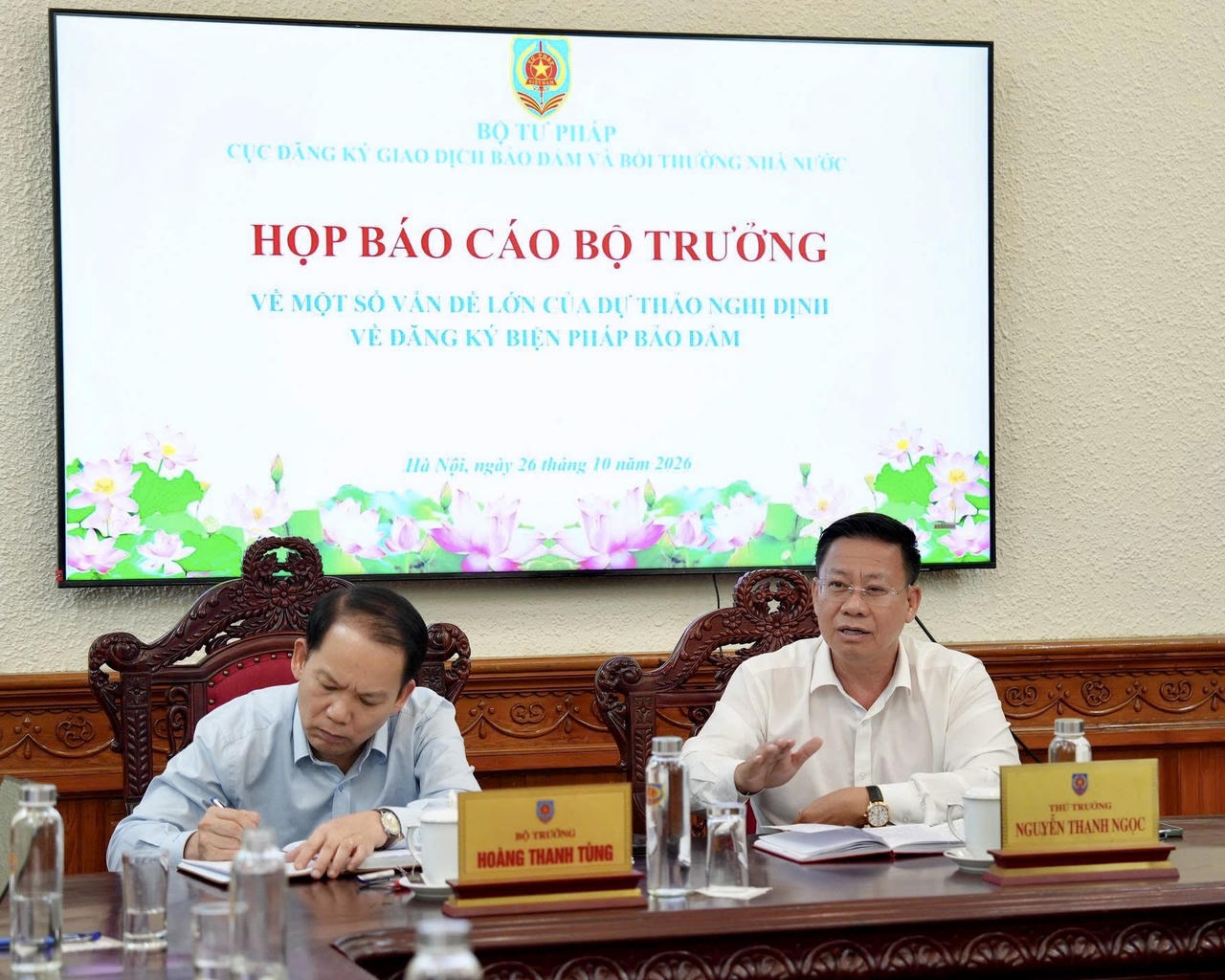 Thứ trưởng Bộ Tư pháp Nguyễn Thanh Ngọc phát biểu