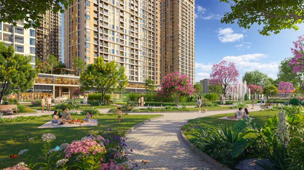 Quy hoạch công viên Trần Huy Liệu kế cận dự án mở ra không gian xanh để cư dân thư giãn, rèn luyện sức khỏe. Ảnh: Sun Property.