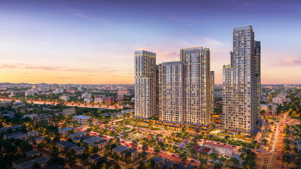 Tổ hợp Sun Glory Residence mang đến không gian sống hiện đại và tiện nghi cho người Nghệ An xa quê mỗi dịp trở về. Ảnh: Sun Property.