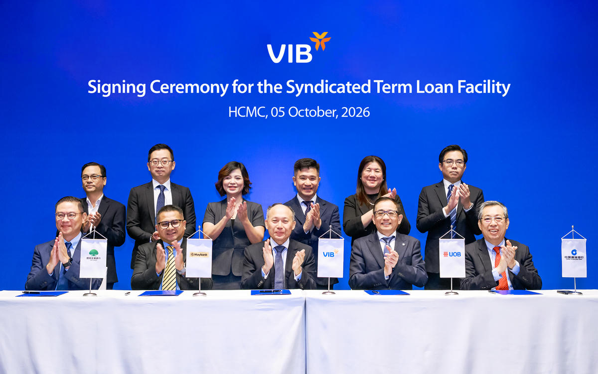 Lễ ký kết khoản vay hợp vốn quốc tế 285 triệu USD của VIB, ngày 5/10/2026.