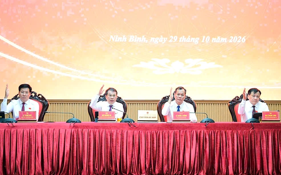 Kỳ họp thứ 6 HĐND tỉnh Ninh Bình khóa XVI nhiệm kỳ 2026-2031 thống nhất thông qua 13 Nghị quyết