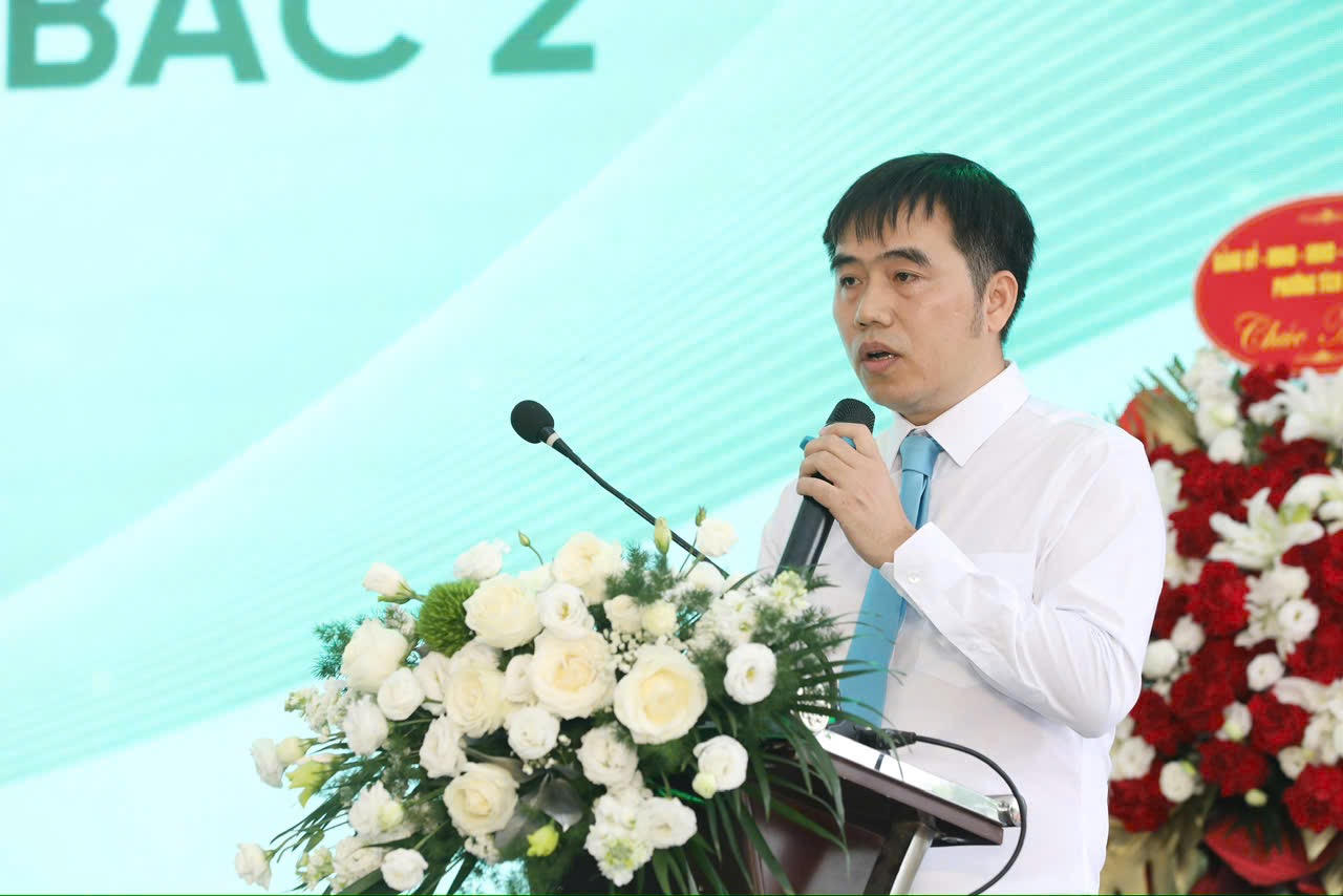 Ông Hà Văn Giang – Giám đốc Điều hành Công ty Cổ phần TNG Land – phát biểu tại Lễ khởi công Dự án Nhà ở xã hội TNG Việt Bắc 2.