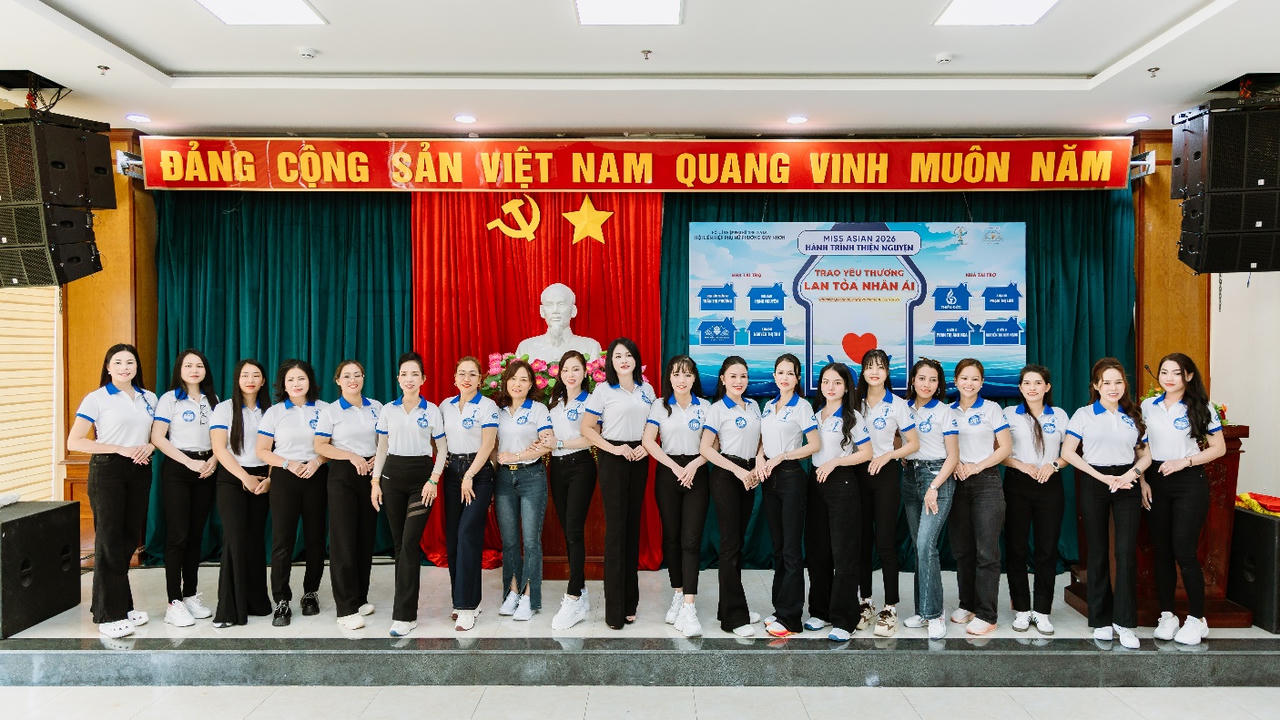 Top 20 thí sinh Miss Asian 2026 tại chương trình thiện nguyện “Trao yêu thương – Lan tỏa nhân ái” do Ban tổ chức phối hợp với Hội Liên hiệp Phụ nữ phường Quy Nhơn thực hiện.