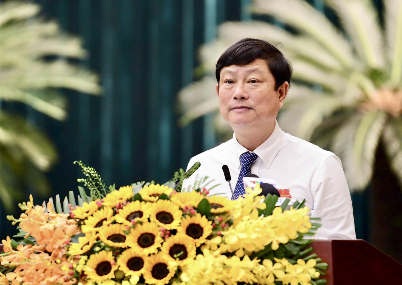 Chủ tịch HĐND TP Võ Văn Minh nhấn mạnh, sau sắp xếp địa giới hành chính, TP có không gian phát triển rộng lớn. (Ảnh: TG)