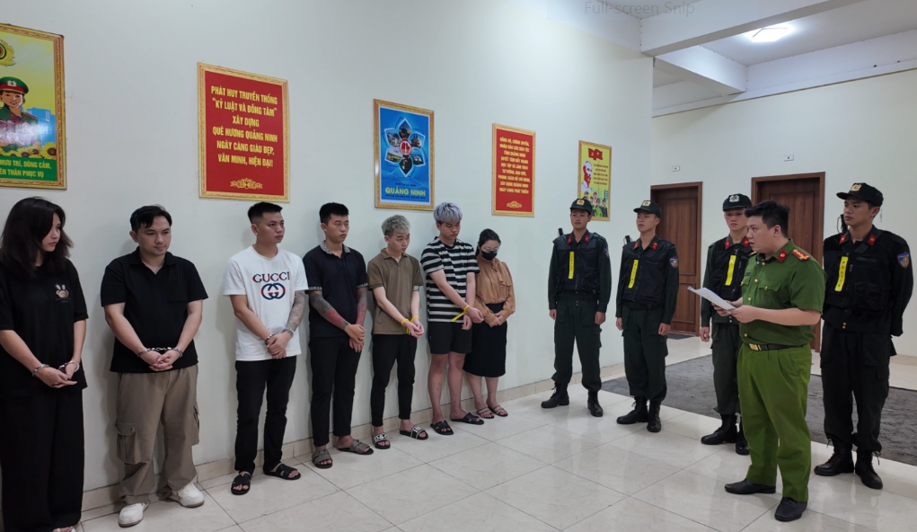 Cơ quan điều tra xác định 7 đối tượng tham gia đường dây, với hơn 4.500 quả bóng cười được bán ra trong chưa đầy một tháng, thu gần 592 triệu đồng. (Ảnh: Công an Quảng Ninh)