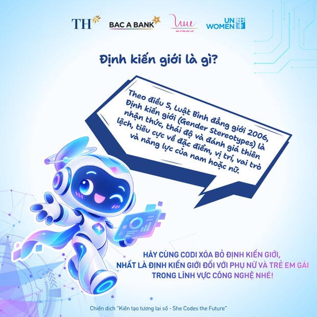 &nbsp;Robot Codi đồng hành cùng chiến dịch truyền tải định nghĩa và thông điệp xóa bỏ định kiến giới, khuyến khích trẻ em gái tự tin theo đuổi lĩnh vực STEM.