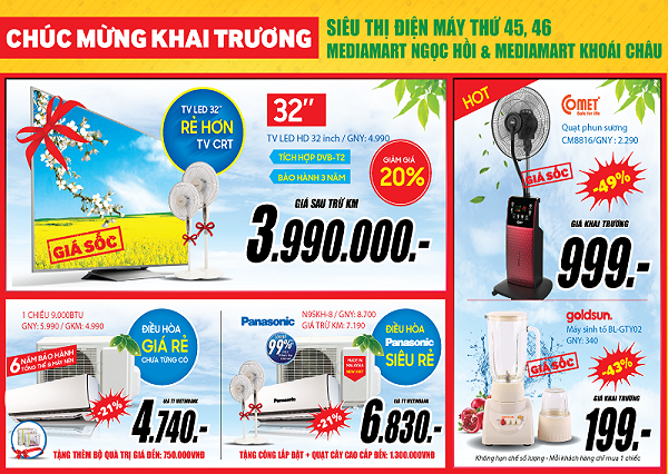 MediaMart rầm rộ khai trương thêm 4 siêu thị điện máy mới