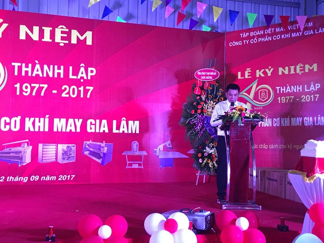 Công ty Cổ Phần cơ khí may Gia Lâm tổ chức kỉ niệm 40 năm thành lập