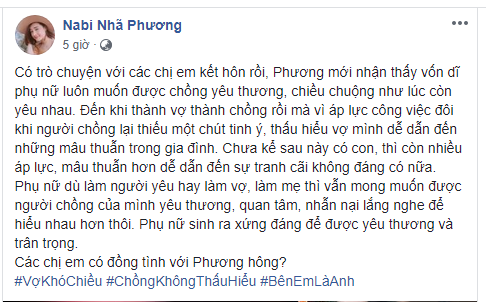 Vừa mới kết hôn, Nhã Phương đã đưa ra quan điểm khiến cuộc sống vợ chồng mâu thuẫn