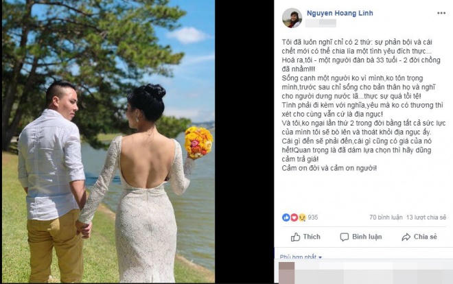 MC Nguyễn Hoàng Linh hủy kết bạn với hôn phu, chia sẻ status đầy tâm trạng 