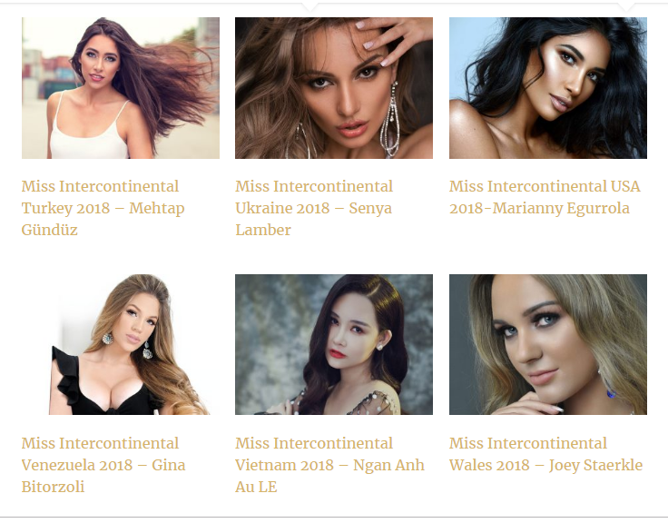 Lê Âu Ngân Anh khoe hình thể trên trang chủ Miss Intercontinental