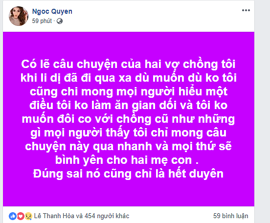 Ngọc Quyên lần đầu tiết lộ lý do li hôn vì chồng ngoại tình
