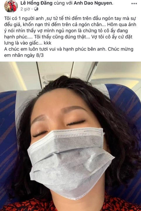 Sao Việt rủ nhau đăng ảnh 'dìm hàng' vợ lúc đang ngủ làm quà ngày 8/3