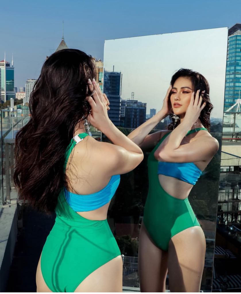 Hoa hậu Trái Đất Phương Khánh khoe hình thể chuẩn với bikini