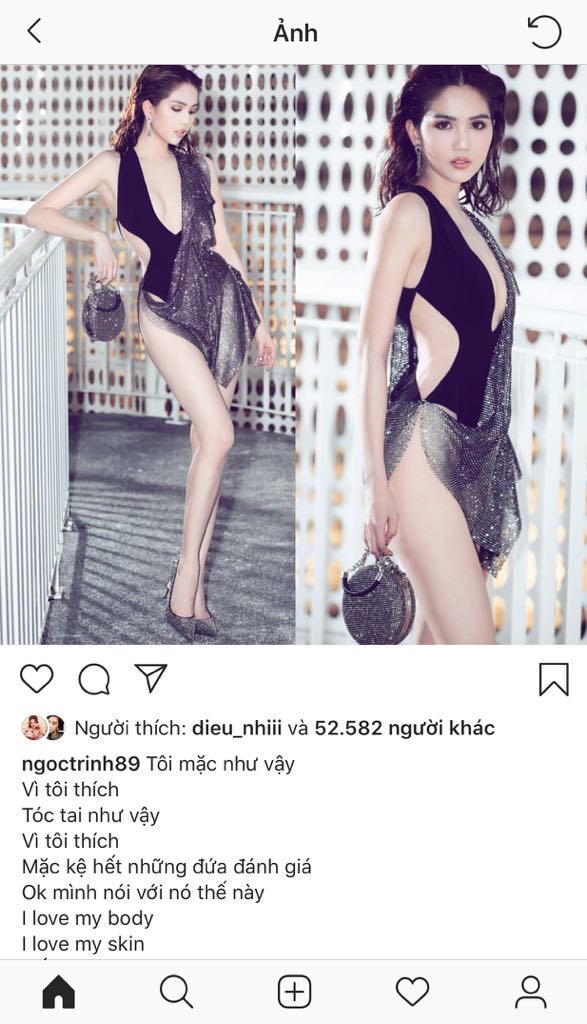 Ngọc Trinh mượn lời bài hát của Thu Minh để đáp trả khi bị chê mặc phản cảm