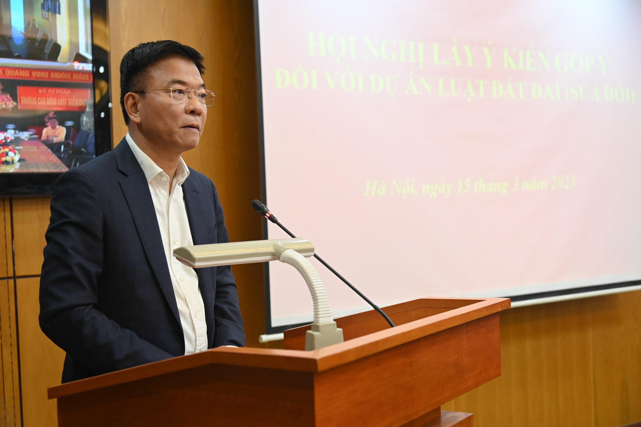 Bộ Tư pháp tổ chức Hội nghị lấy ý kiến góp ý dự án Luật Đất đai (sửa đổi) 