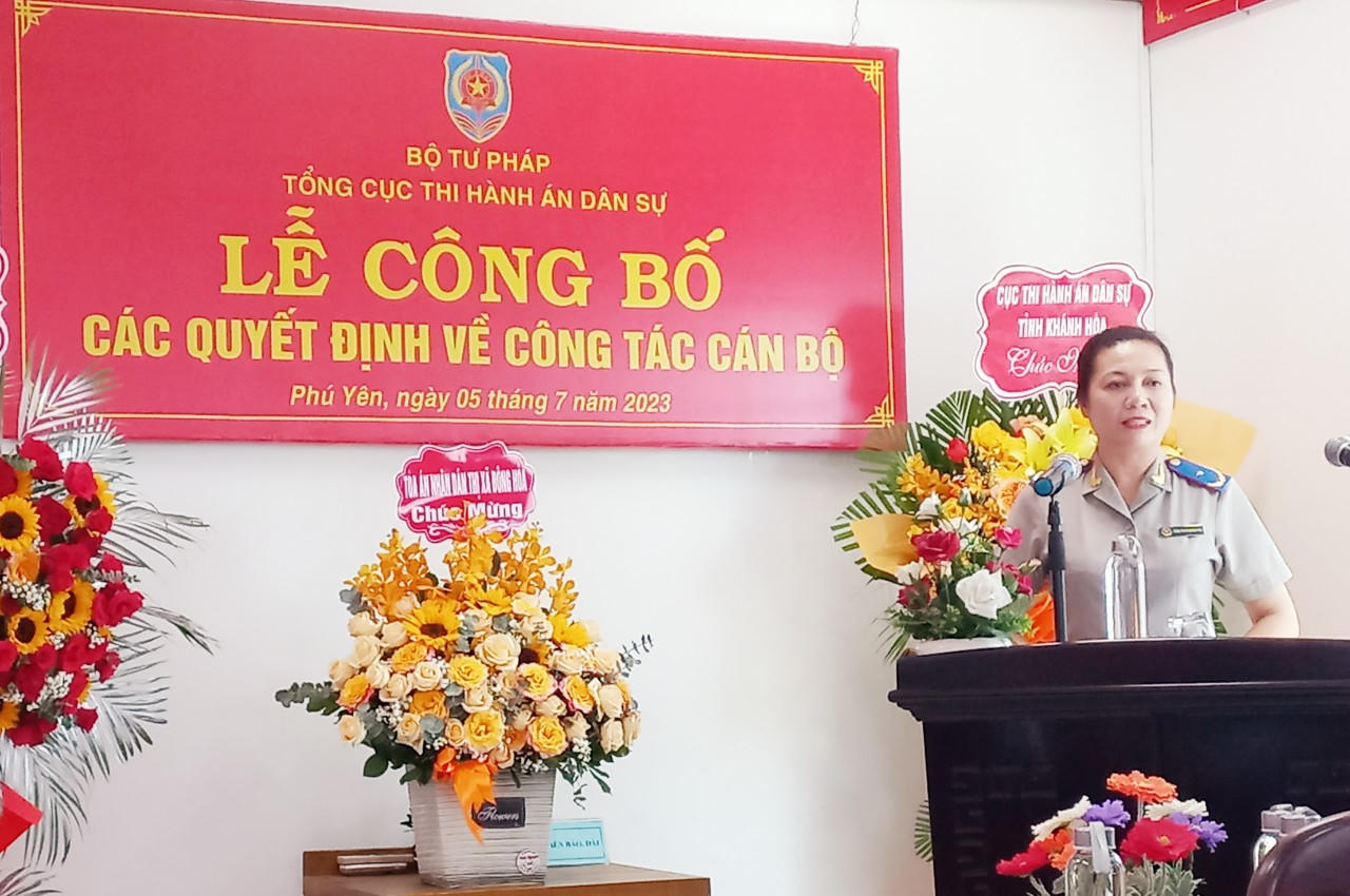 Cục Thi hành án dân sự tỉnh Phú Yên có tân lãnh đạo