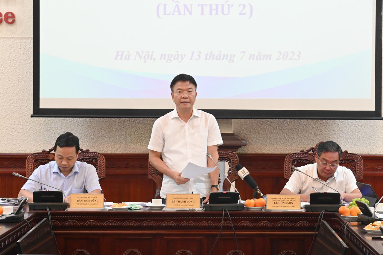 Bộ Trưởng Lê Thành Long chủ trì phiên họp lần 2 của Ban soạn thảo dự án Luật Thủ đô (sửa đổi)