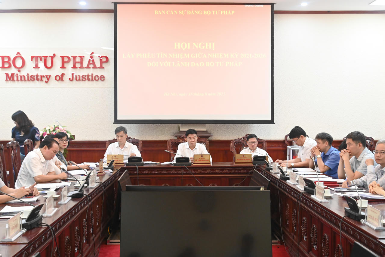 Bộ Tư pháp lấy phiếu tín nhiệm giữa nhiệm kỳ 2021-2026 đối với lãnh đạo Bộ 