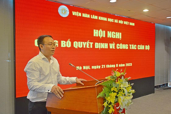 Viện Hàn lâm Khoa học xã hội Việt Nam: Trao Quyết định bổ nhiệm Phó Trưởng ban Ban Tổ chức - Cán bộ