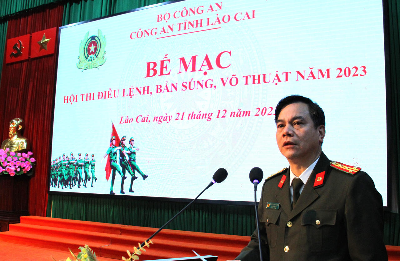 Bế mạc Hội thi điều lệnh, bắn súng, võ thuật toàn lực lượng Công an tỉnh Lào Cai