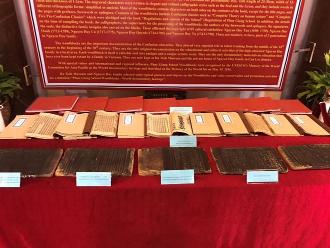 Triển lãm 'Mộc bản trường học Phúc Giang- Di sản tư liệu thế giới' tại Hà Nội