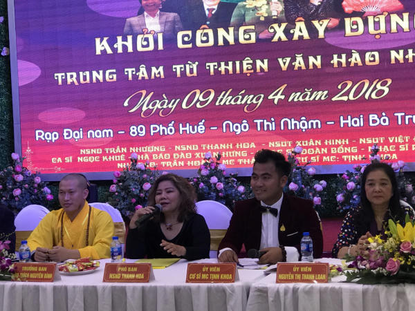 Nghệ sĩ Trần Nhượng, Thanh Hoa, Xuân Hinh góp sức xây dựng Trung tâm từ thiện