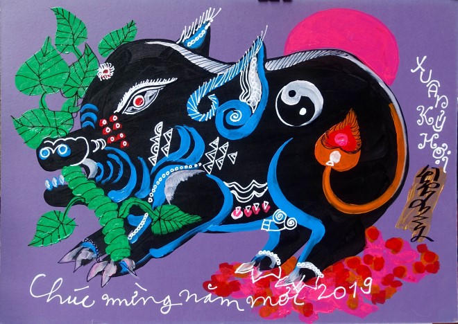 Vui nhộn sắc màu “Tranh Tết Kỷ Hợi”