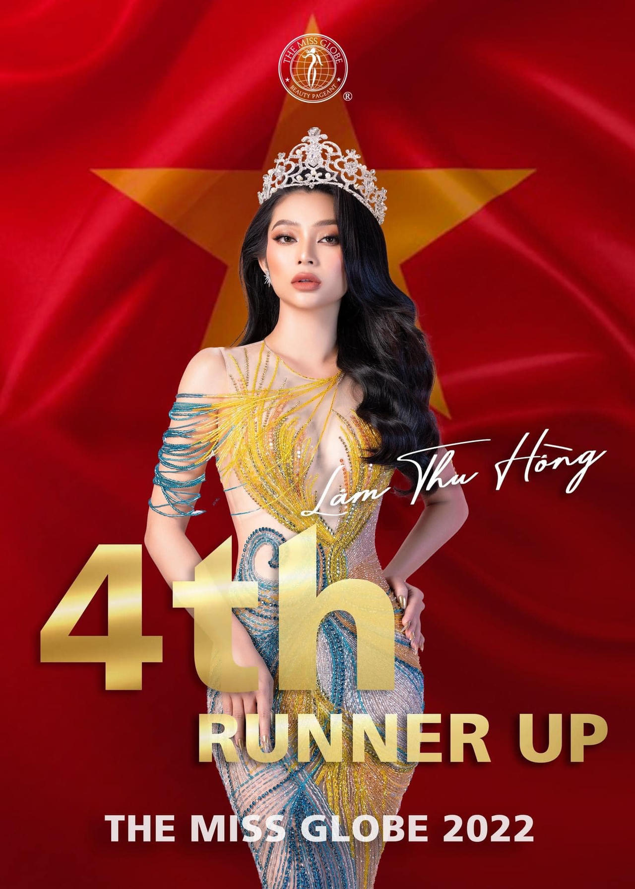 Lâm Thu Hồng đăng quang Á hậu 4 The Miss Globe 2022