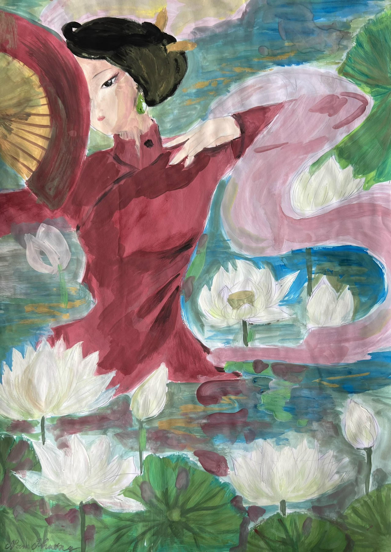 Thiên nhiên và hình ảnh người phụ nữ qua triển lãm "Họa - Thơ đi sứ" của tác giả trẻ Nam Phương