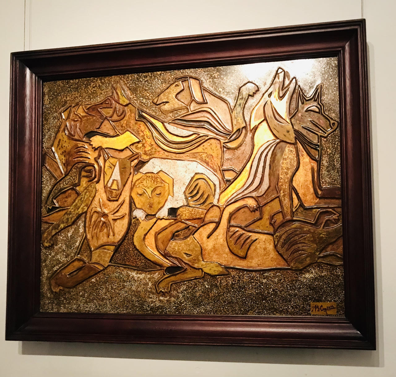 Ngắm 12 con giáp qua tranh sơn mài đắp nổi