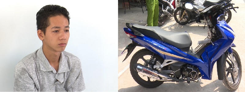 Trộm xe môtô 'xịn' để 'khoe' với bạn gái.