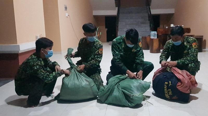 Thu giữ 20 kg nghi là cần sa khô sau một đêm mật phục