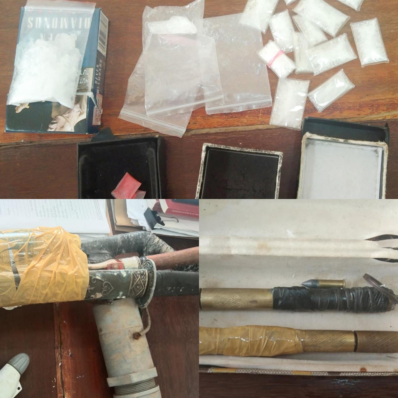 Bắt đối tượng tàng trữ trái phép chất ma túy cùng nhiều hung khí tự chế