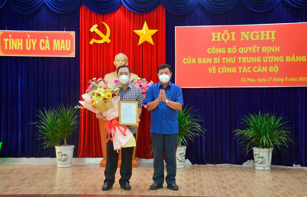 Bí thư Thành ủy Cà Mau giữ chức Phó Bí thư Tỉnh ủy Cà Mau 