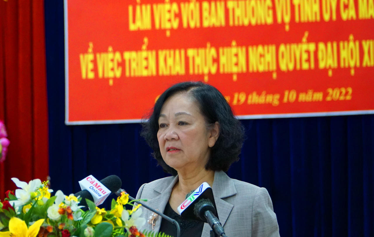 Đồng chí Trương Thị Mai đánh giá cao kết quả thực hiện Nghị quyết của Cà Mau