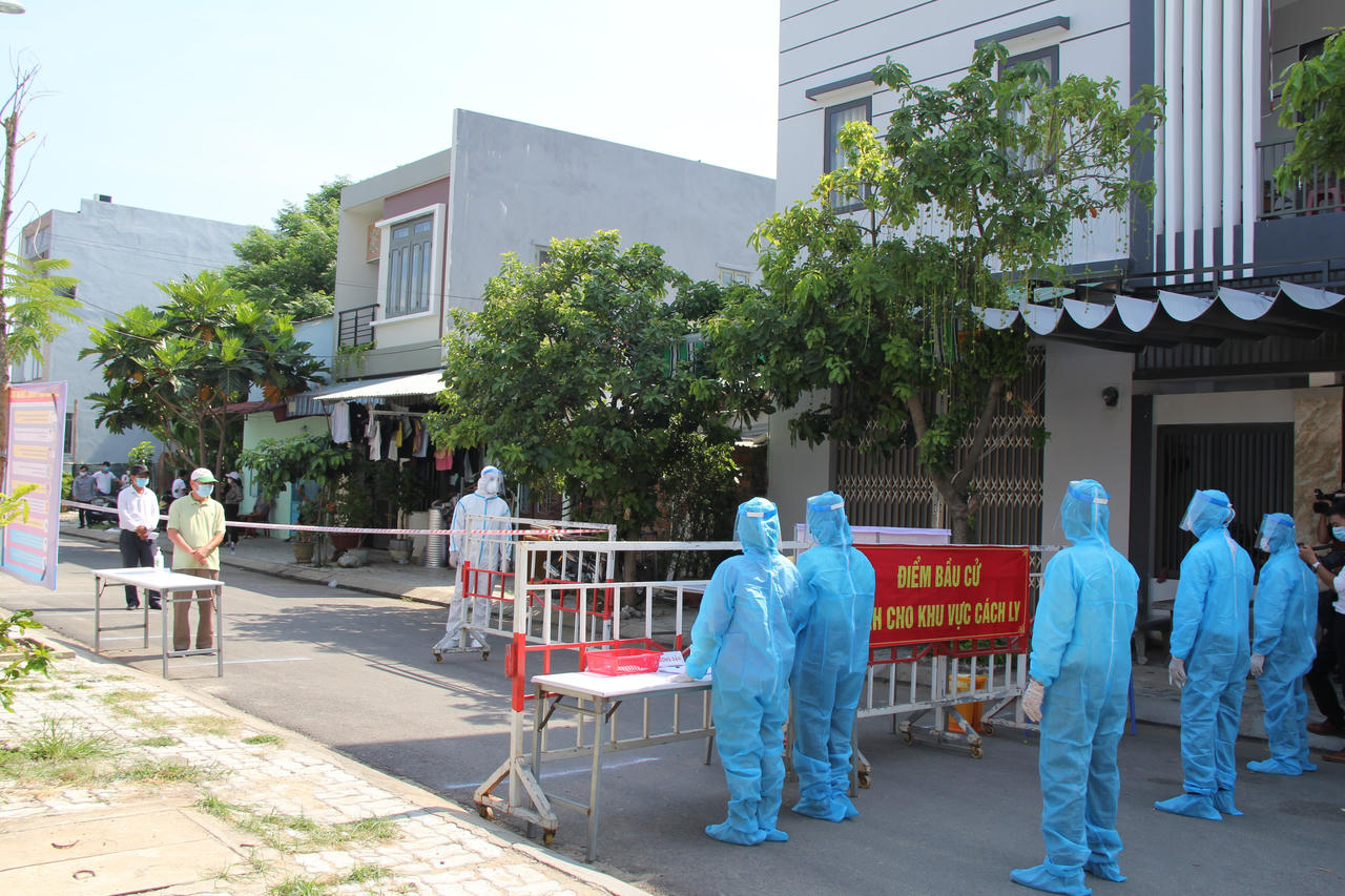 Đà Nẵng diễn tập phòng chống dịch Covid trong công tác bầu cử 