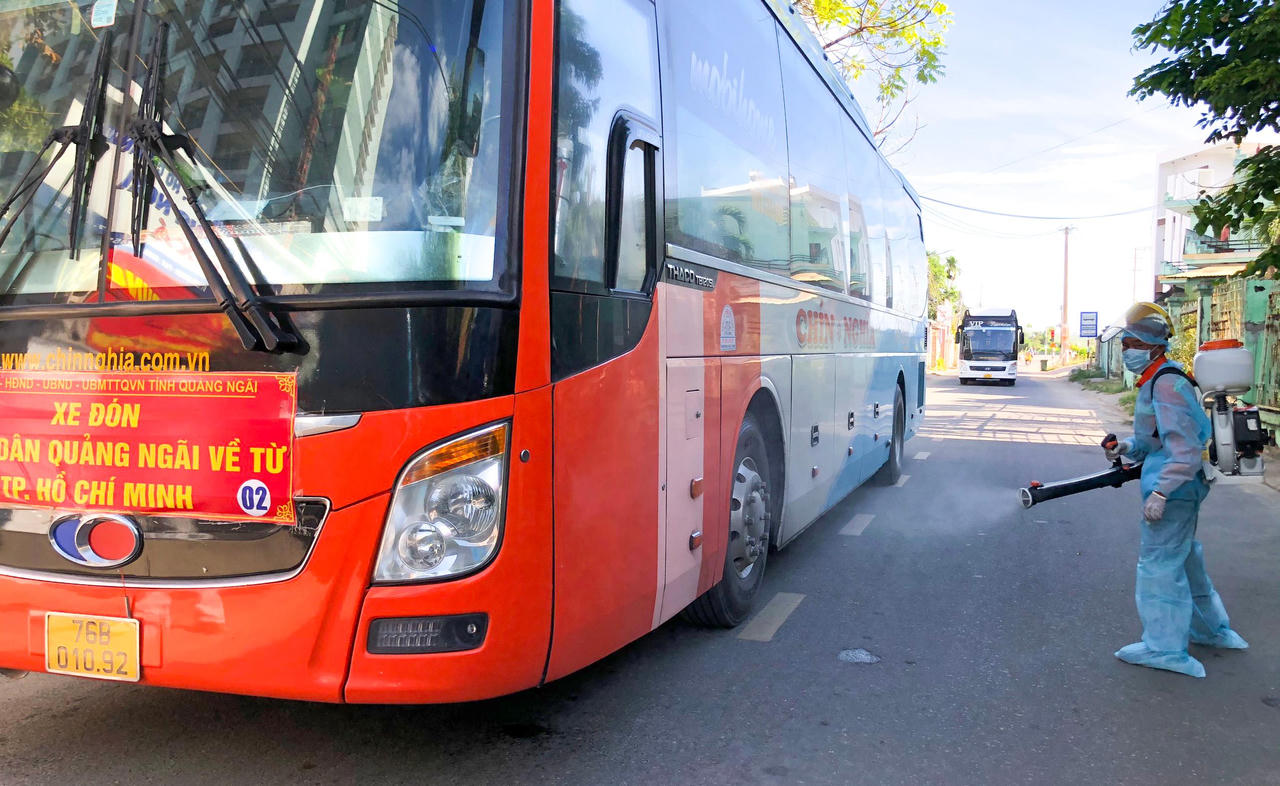 Quảng Ngãi tiếp tục đón 244 công dân từ TP Hồ Chí Minh về quê