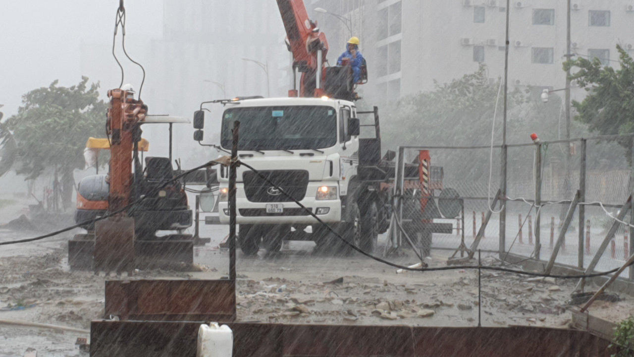 Ảnh hưởng của bão số 5, Đà Nẵng mưa to, gió giật mạnh kéo dài nhiều giờ