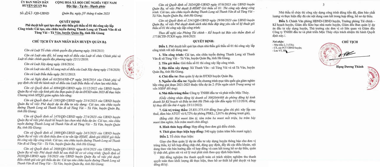 Hà Giang: Một nhà thầu liên tiếp trúng các gói thầu lớn sát giá