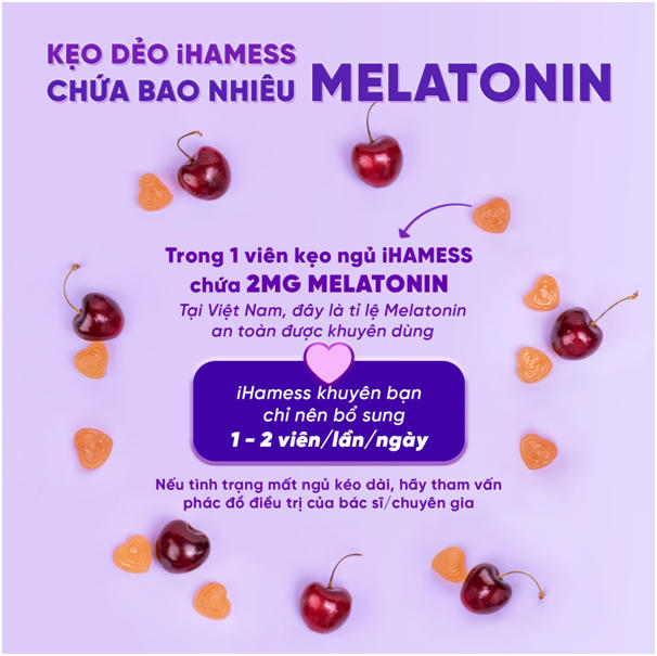 Giấc ngủ ngon hơn với viên Kẹo dẻo ngủ ngon iHAMESS 