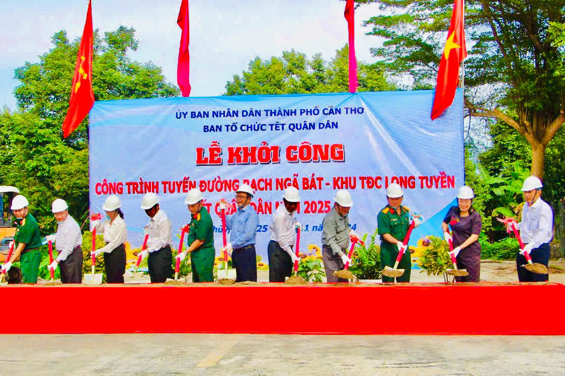 Khởi công thực hiện nhiều công trình nhân dịp Tết Quân Dân 2025 tại Cần Thơ