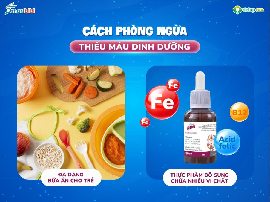 Smartbibi Fesom - Bộ 3 vi chất hỗ trợ tạo máu hiệu quả cho trẻ đến từ Italy