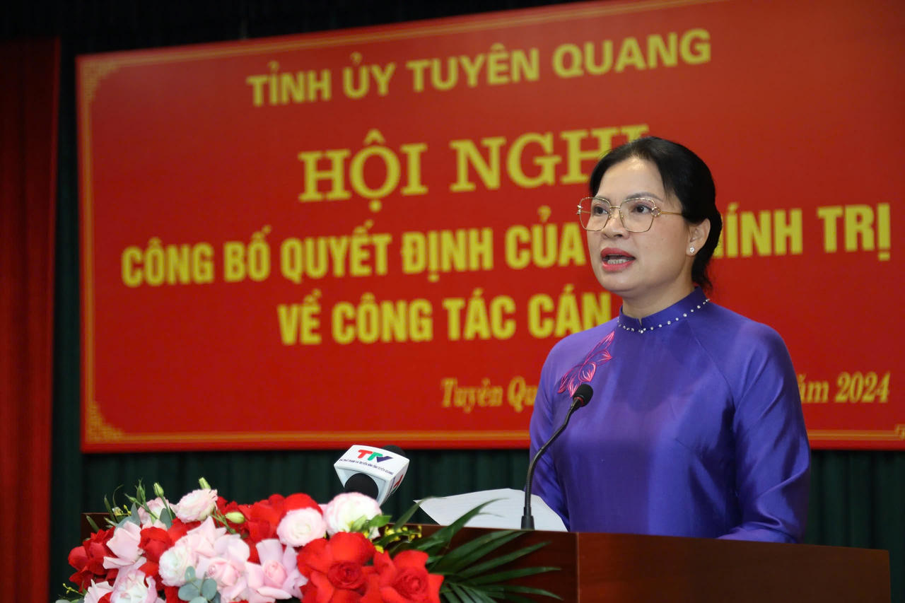 Bà Hà Thị Nga được điều động, chỉ định giữ chức Bí thư Tỉnh ủy Tuyên Quang 