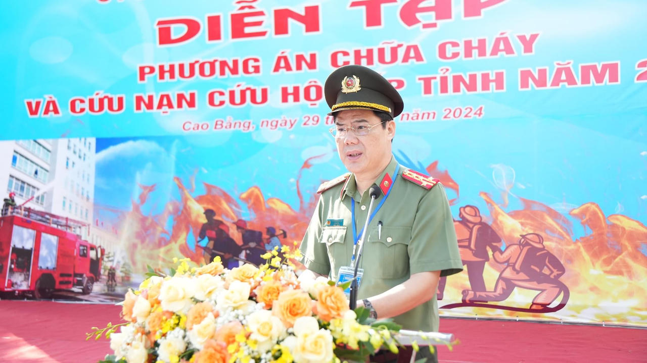 Cao Bằng diễn tập phương án chữa cháy và cứu nạn, cứu hộ cấp tỉnh